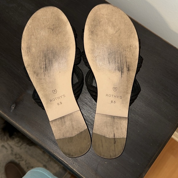 Rothy’s 3 strap sandals black like new worn once - Picture 5 of 5